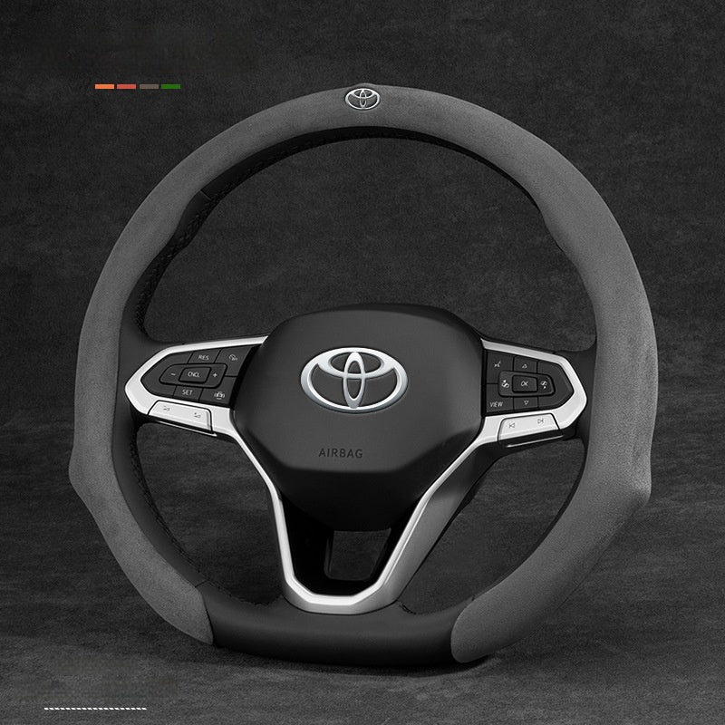 Load image into Gallery viewer, [38 CM] Toyota Suede Car Steering Wheel Covers With Logo For Corolla Cross, Levin, Camry 
RAV4, Frontlander - i-Station Mobile Phone &amp; Electronic Device Repair and Accessories
