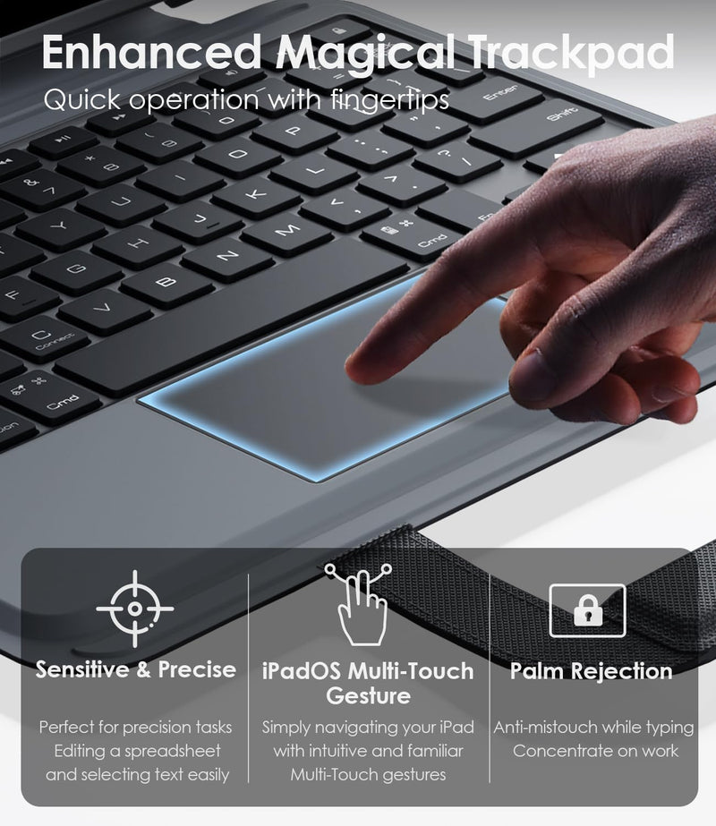 Load image into Gallery viewer, [Detachable][Built-in Slide Lens Cover] Apple iPad Pro 12.9-inch 3rd/4/5/6th Gen (2018/2020/2021/2022) Nillkin Magnetic Rugged Stand Keyboard Case With Backlit
