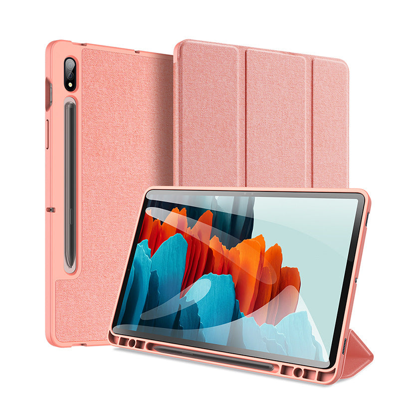 Load image into Gallery viewer, [With Pen Slot] Samsung Galaxy Tab S10 FE Plus (2025) 13.1&quot; Premium PU Fabric Texture Shockproof Case
