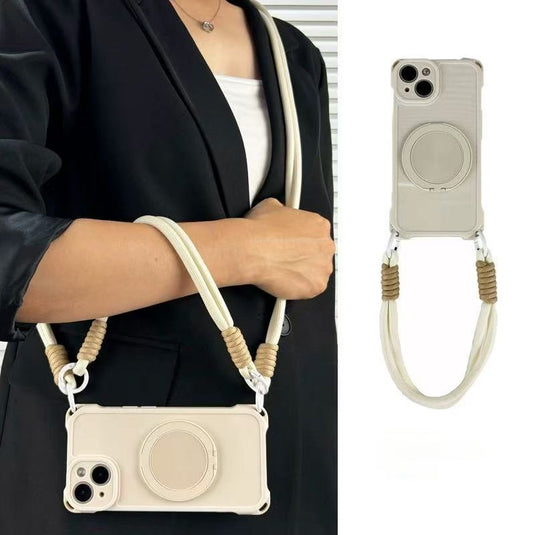 [With Lanyard] Samsung Galaxy A56 - 360° Rotatable Magnetic TPU Phone Case