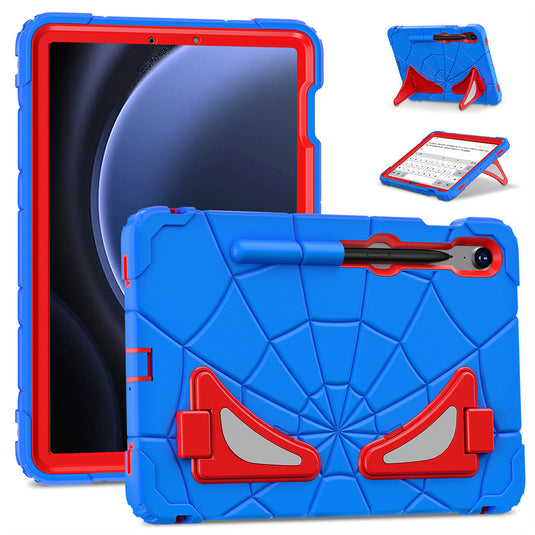 [Built-in Stand][With Card Slot] Samsung Galaxy Tab A7 Lite 8.7“ (2021) Spiderman Cartoon Kids Full-cover Silicone Shockproof Case