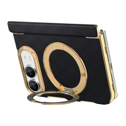 Apple iPhone Duo - PU Leather Magnetic Rotating Stand with Hinge Protection Back Cover