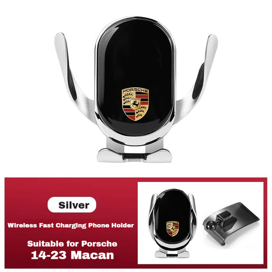 Porsche Car Dedicated Phone Holder – Smart Induction 15W Wireless Fast Charger For Cayen , Panamerane, 718, Macan