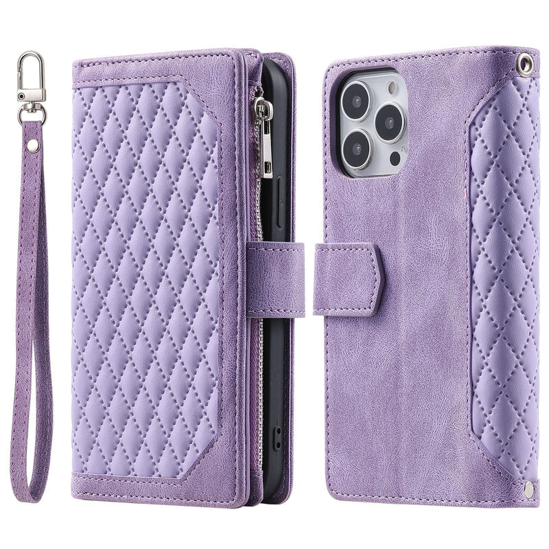 Load image into Gallery viewer, [With Card Slot] Apple iPhone 15/Pro/Pro Max/Plus Zippered Leather Flip Wallet Series Case
