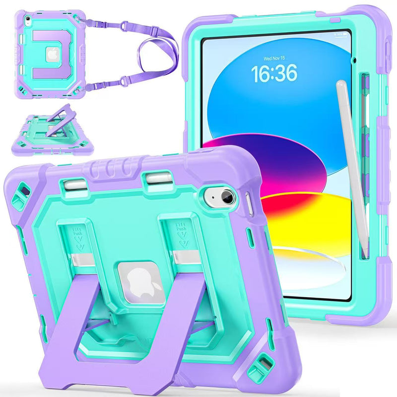 Load image into Gallery viewer, [Built-in Stand][With Shoulder Strap] Apple iPad Air 11-inch M2/M3/M4 (2024/2025/2026) Shock-absorb Heavy Duty Case
