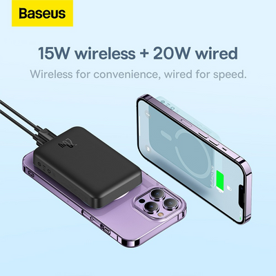 Baseus Magnetic Mini Air Wireless Fast Charge Power Bank 10000mAh 20W - i-Station Mobile Phone & Electronic Device Repair and Accessories