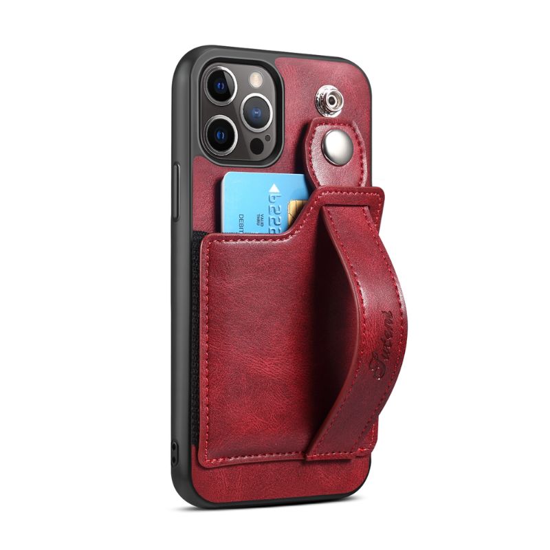 Load image into Gallery viewer, Apple iPhone 16/Plus/Pro/Max Leather Wallet Case With Card Holder &amp; Hand Strap
