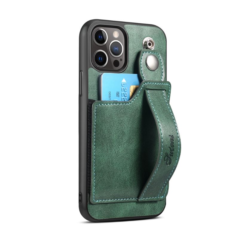 Load image into Gallery viewer, Apple iPhone 16/Plus/Pro/Max Leather Wallet Case With Card Holder &amp; Hand Strap
