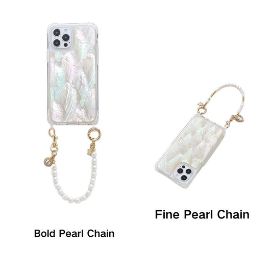 Apple iPhone 14/Plus/Pro/Max - Natural Pearl Shell Handheld Chain Bracelet Fashion-Forward Series Case