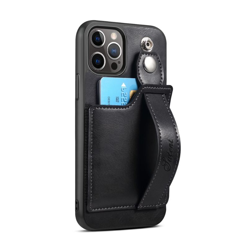 Load image into Gallery viewer, Apple iPhone 16/Plus/Pro/Max Leather Wallet Case With Card Holder &amp; Hand Strap
