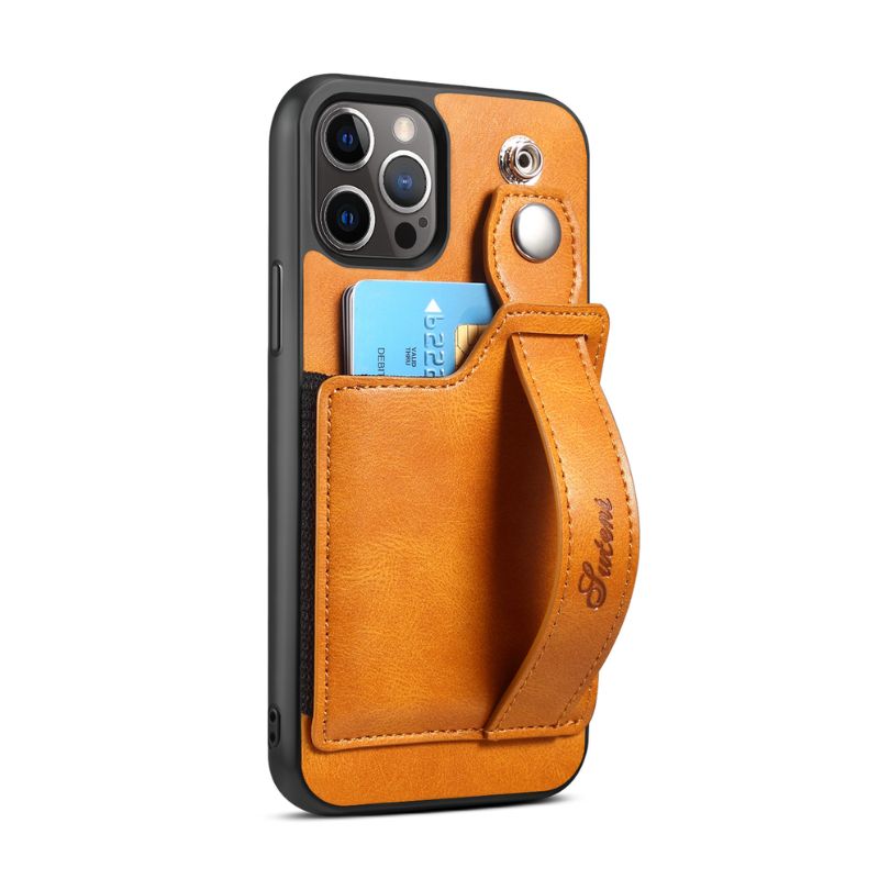 Load image into Gallery viewer, Apple iPhone 15/Plus/Pro/Max Leather Wallet Case With Card Holder &amp; Hand Strap
