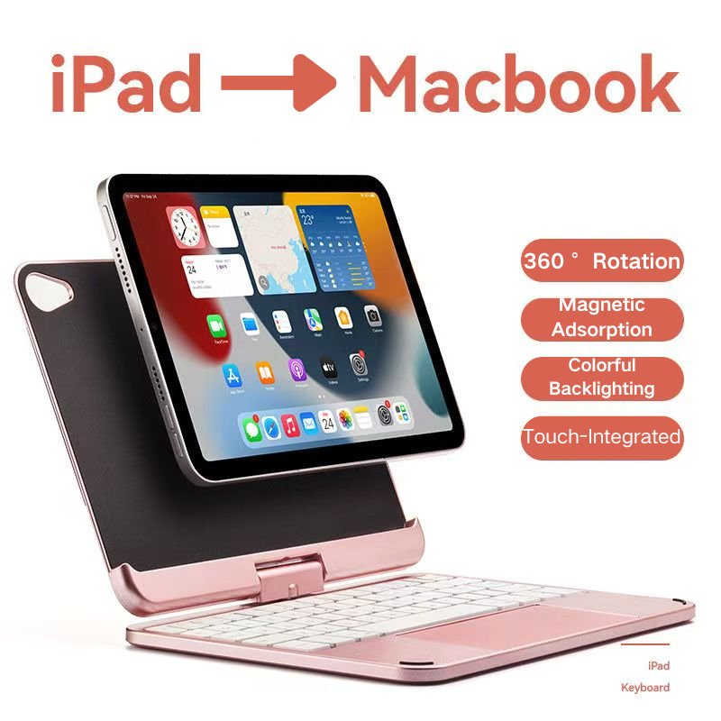 Load image into Gallery viewer, [Magntic Keyboard] Apple iPad Mini 6/7 8.3&#39;&#39; 6/7th Gen (2021/2024) 360° Rotating Wireless Touchpad Keyboard Flip Cover Case No Frame
