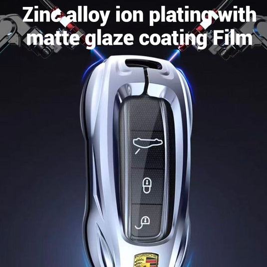 Porsche Stylish Metal Car Key Fob Case Cover For Cayenne, Macan, Panamera, Taycan, 718, 911