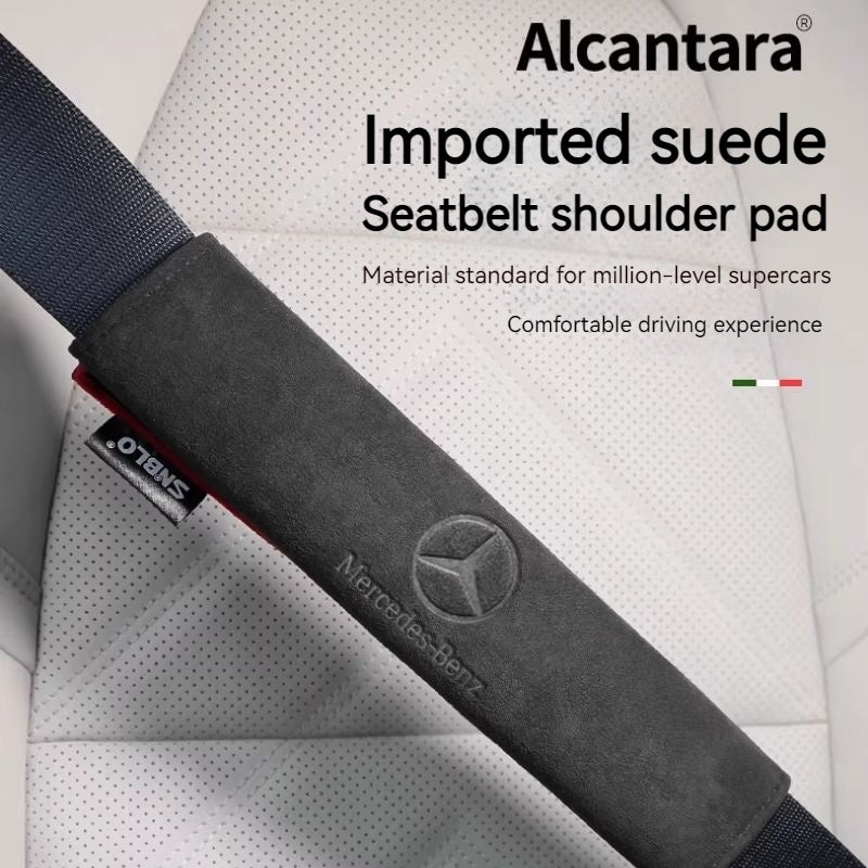 Load image into Gallery viewer, Mercedes-Benz Car Interior Accessory Suede Seat Belt Shoulder Pad for GLC, GLB, GLA, AMG, C-Class
