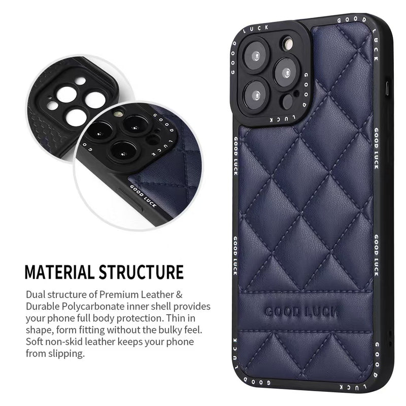 Load image into Gallery viewer, Apple iPhone 12/Pro/Pro Max Diamond Pattern Full-Body Shockproof Leather Phone Case
