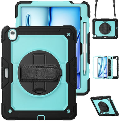 [Built-in 360° Rotating Hand Strap & Stand] Apple iPad Air 11-inch M2 (2024) Shockproof With Screen Protector Pencil Holder Heavy Duty Series Case - i-Station Mobile Phone & Electronic Device Repair and Accessories