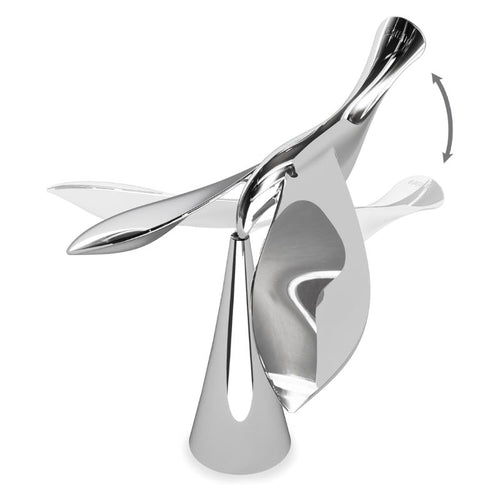 Tipsy Bottle Opener, Chrome, 5.12 x 5 x 4.5 Inch Artistic Flying Bird Sculpture Gaming Room