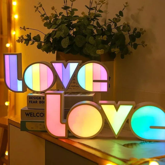 Love Letter LED Night Light, 14x5 Inch Colorful Neon Neon Light with USB/Battery Powered, Perfect for Home Decoration Girls Bedroom Kids Room Gaming Room