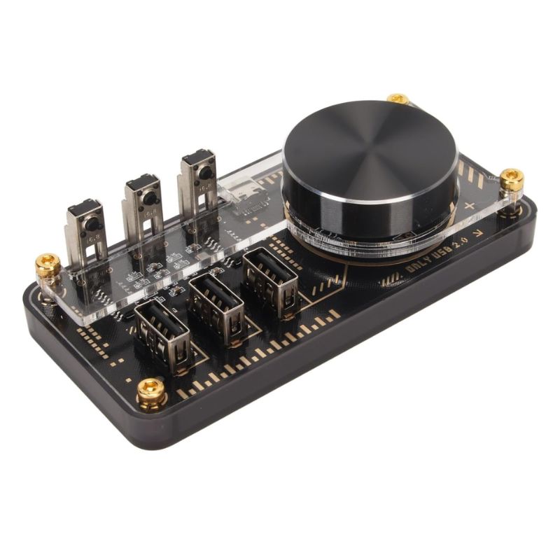 Retro look USB Hub with Volume Control RGB Ambient Light for Win PC for OS X Laptop Boyfriend Gift - i-Station Mobile Phone & Electronic Device Repair and Accessories
