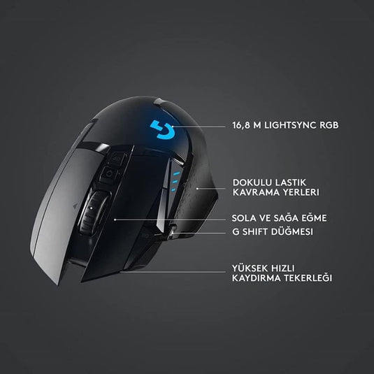 Logitech G502 Hero Lightspeed Wireless Gaming Mouse, Hero 16K Sensor, 16,000 DPI, RGB, Adjustable Weights, 11 Programmable Buttons, Long Battery Life, On-Board Memory, PC/Mac