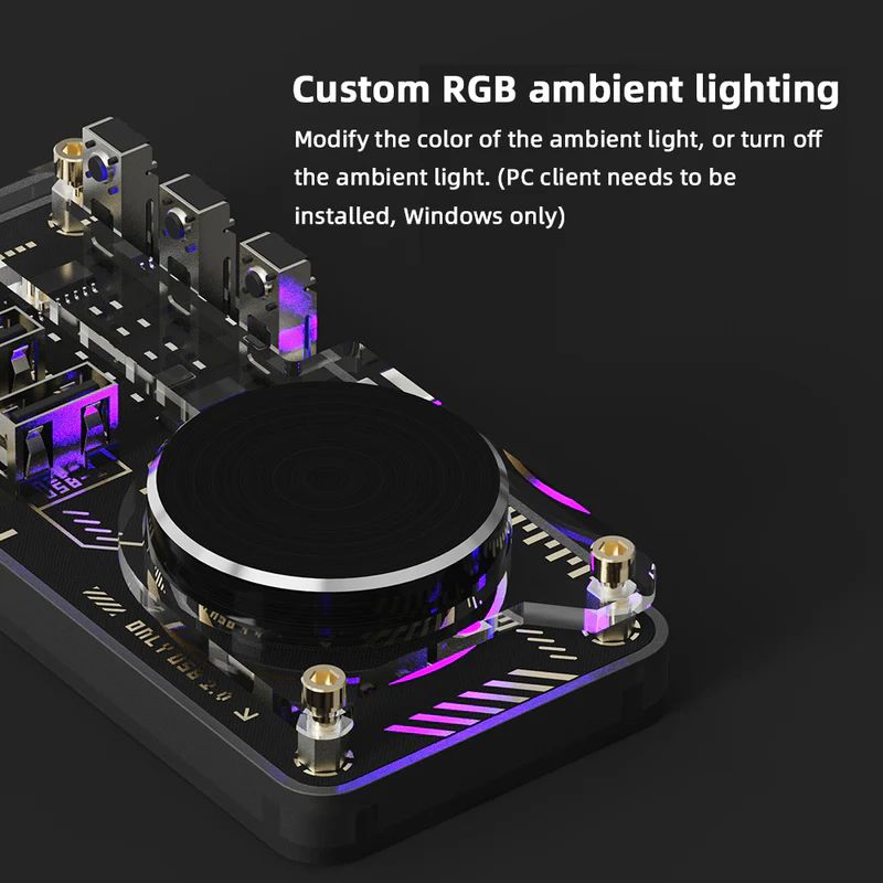 Retro look USB Hub with Volume Control RGB Ambient Light for Win PC for OS X Laptop Boyfriend Gift - i-Station Mobile Phone & Electronic Device Repair and Accessories
