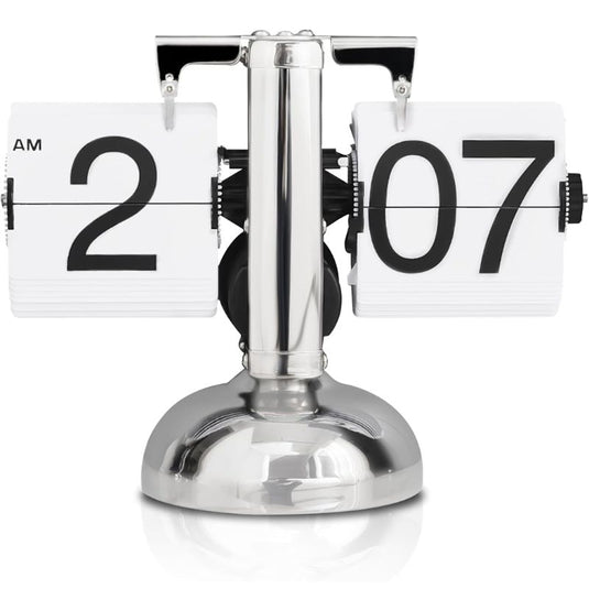 Flip Desk Shelf Clock - Classic Mechanical-Digital Display Battery Powered