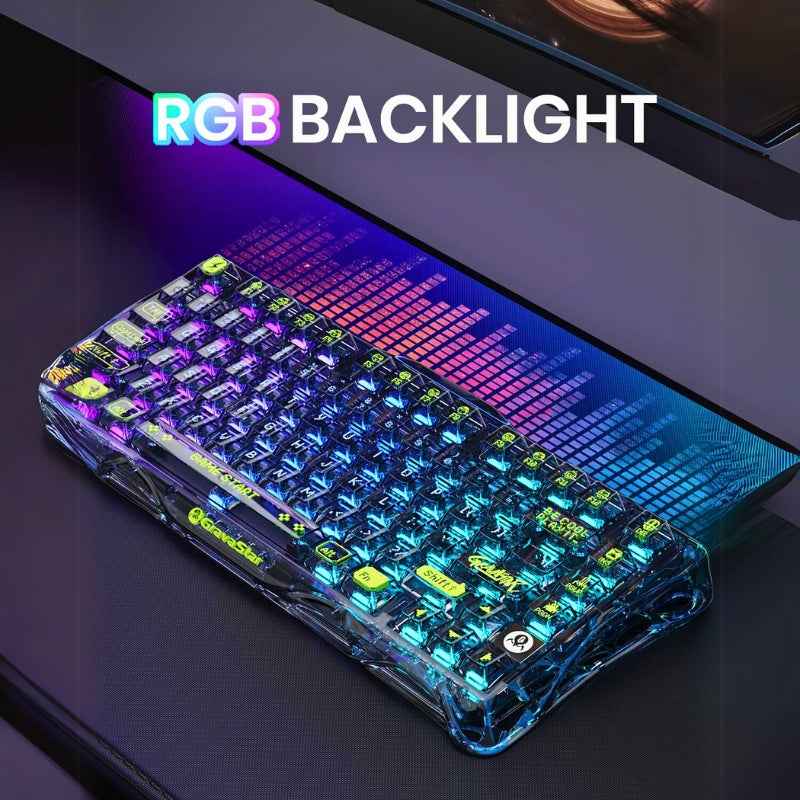 Load image into Gallery viewer, GravaStar Mercury K1 Lite Mechanical Gaming Keyboard, 75% Gasket Hot Swappable Custom RGB Backlit Wireless Keyboard
