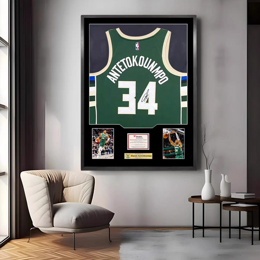 Giannis Antetokounmpo Milwaukee Bucks Framed Jersey Display – Facsimile Signature Edition - i-Station Mobile Phone & Electronic Device Repair and Accessories