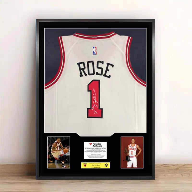Load image into Gallery viewer, Derrick Rose Chicago Bulls Framed Jersey Display – Facsimile Signature Edition - i-Station Mobile Phone &amp; Electronic Device Repair and Accessories
