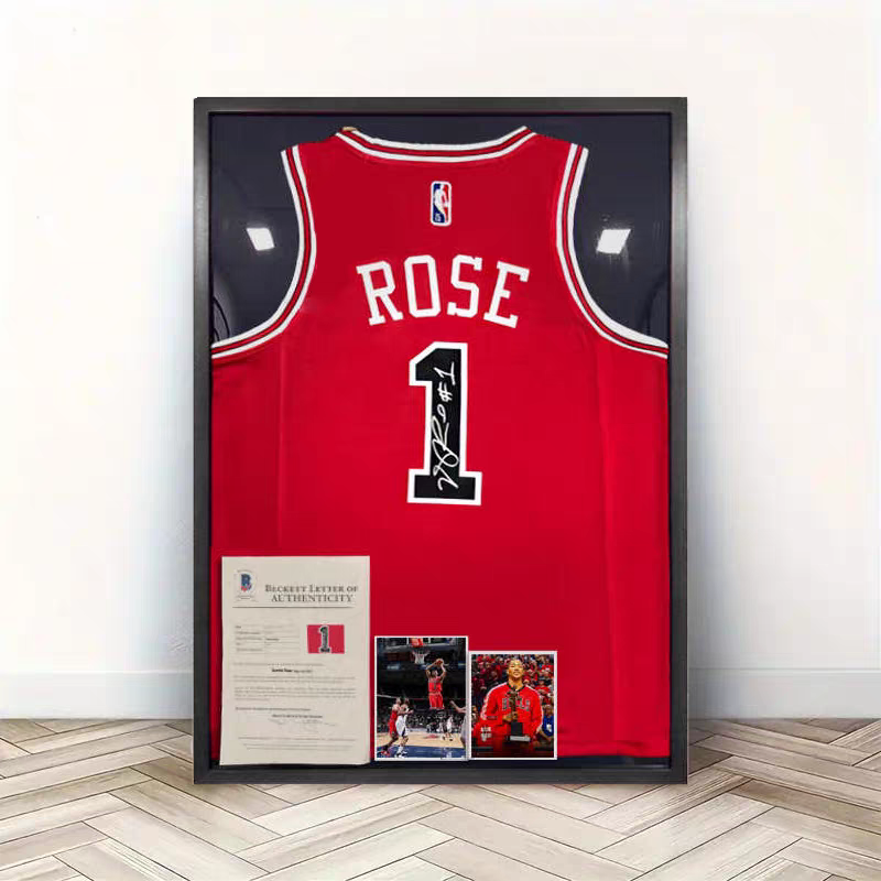 Load image into Gallery viewer, Derrick Rose Chicago Bulls Framed Jersey Display – Facsimile Signature Edition - i-Station Mobile Phone &amp; Electronic Device Repair and Accessories
