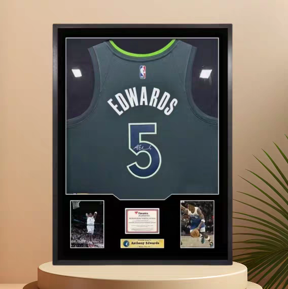 Load image into Gallery viewer, Anthony Edwards Minnesota Timberwolves Framed Jersey Display (60×80cm) – Facsimile Signature Edition - i-Station Mobile Phone &amp; Electronic Device Repair and Accessories
