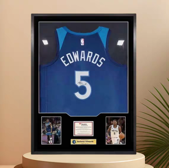 Load image into Gallery viewer, Anthony Edwards Minnesota Timberwolves Framed Jersey Display (60×80cm) – Facsimile Signature Edition - i-Station Mobile Phone &amp; Electronic Device Repair and Accessories
