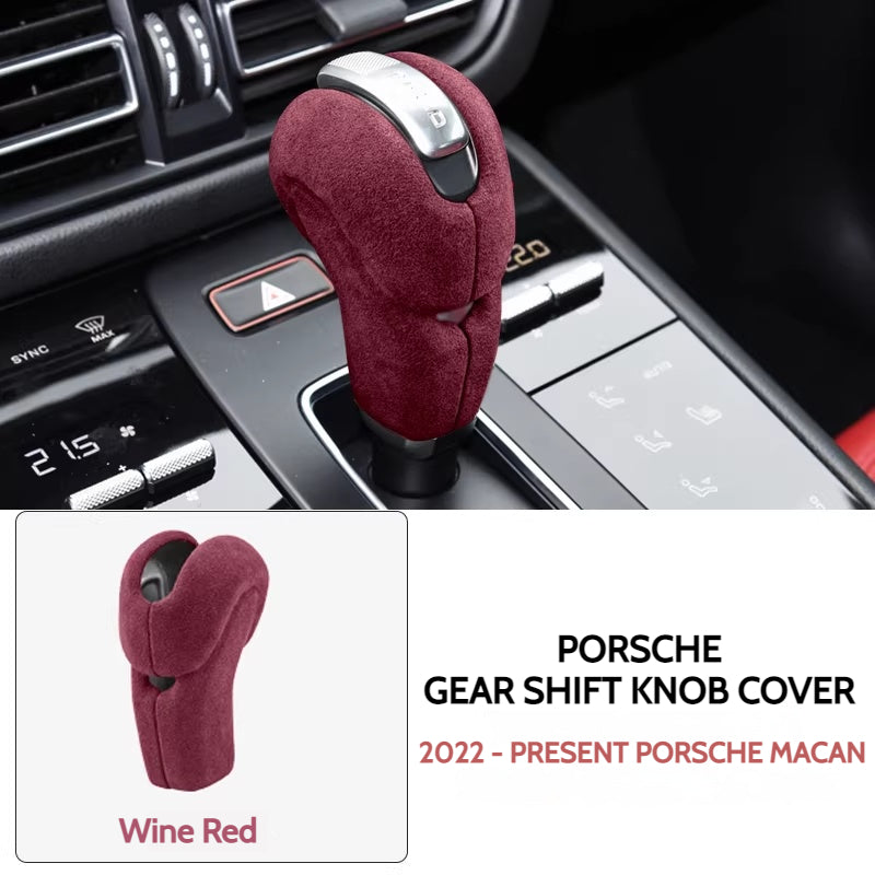 Load image into Gallery viewer, Porsche Macan Suede Gear Shift Knob Cover – Nano Adhesive Interior Trim Protection For Porsche Macan, Panamera, 718, 911, Cayman, and Boxster - i-Station Mobile Phone &amp; Electronic Device Repair and Accessories

