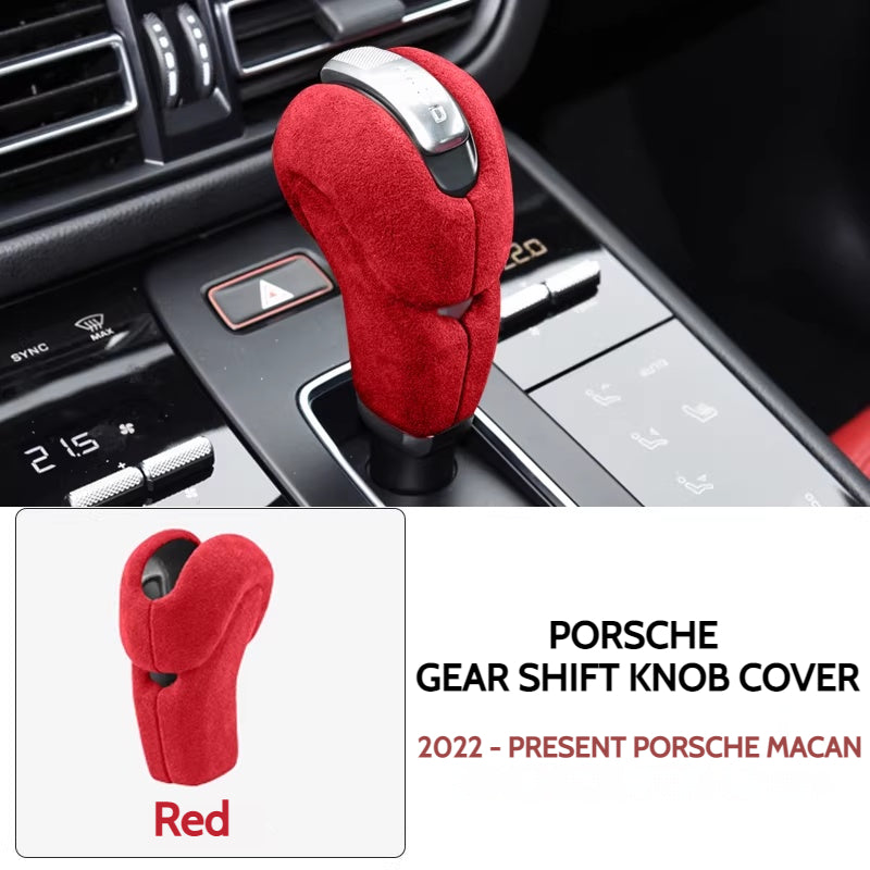 Load image into Gallery viewer, Porsche Macan Suede Gear Shift Knob Cover – Nano Adhesive Interior Trim Protection For Porsche Macan, Panamera, 718, 911, Cayman, and Boxster - i-Station Mobile Phone &amp; Electronic Device Repair and Accessories
