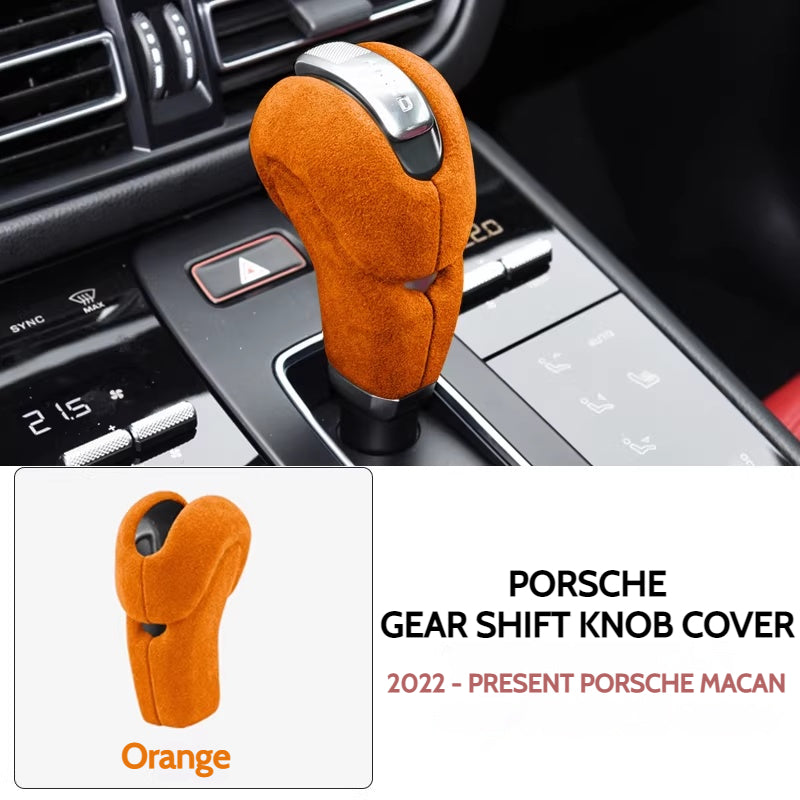 Load image into Gallery viewer, Porsche Macan Suede Gear Shift Knob Cover – Nano Adhesive Interior Trim Protection For Porsche Macan, Panamera, 718, 911, Cayman, and Boxster - i-Station Mobile Phone &amp; Electronic Device Repair and Accessories
