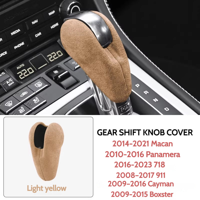 Load image into Gallery viewer, Porsche Macan Suede Gear Shift Knob Cover – Nano Adhesive Interior Trim Protection For Porsche Macan, Panamera, 718, 911, Cayman, and Boxster - i-Station Mobile Phone &amp; Electronic Device Repair and Accessories
