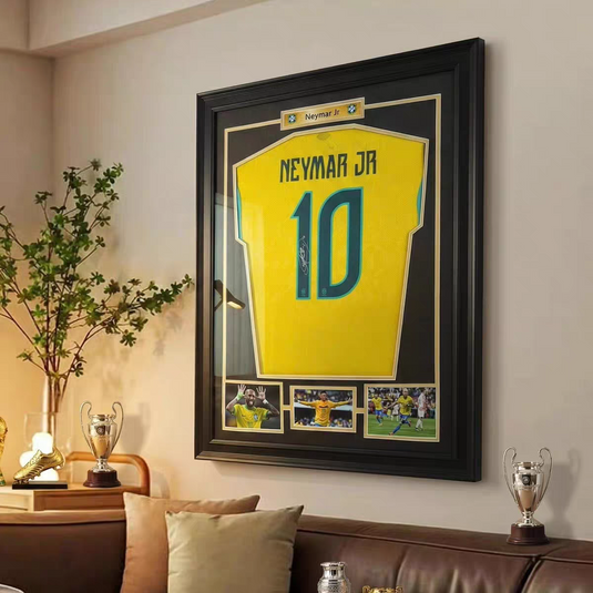 Neymar Brazil Framed Jersey Display (60×80cm) – Facsimile Signature Edition - i-Station Mobile Phone & Electronic Device Repair and Accessories