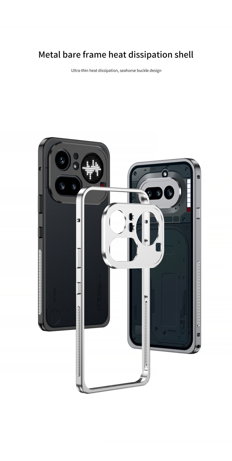 Load image into Gallery viewer, Nothing Phone 3/(3a)/Pro/Lite Aluminum Alloy Frame Protective Case with Heat Dissipation &amp; Sun Protection
