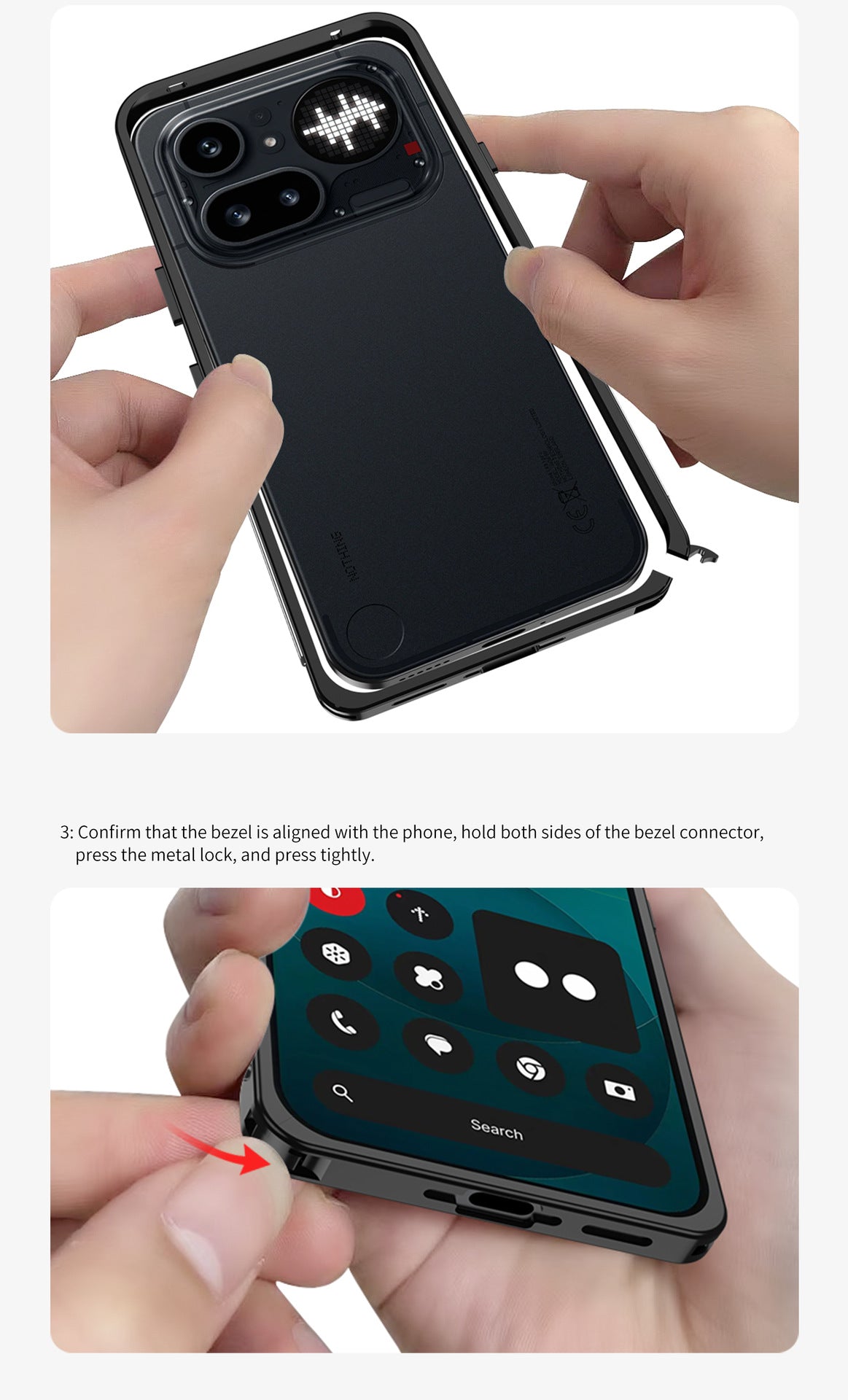Nothing Phone 3/(3a)/Pro/Lite Aluminum Alloy Frame Protective Case with Heat Dissipation & Sun Protection - i-Station Mobile Phone & Electronic Device Repair and Accessories