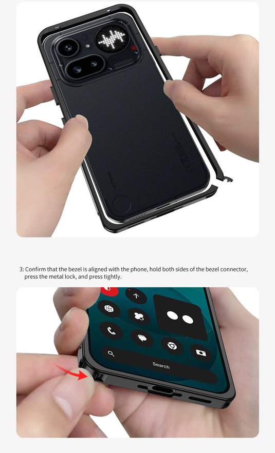 Nothing Phone 3/(3a)/Pro/Lite Aluminum Alloy Frame Protective Case with Heat Dissipation & Sun Protection
