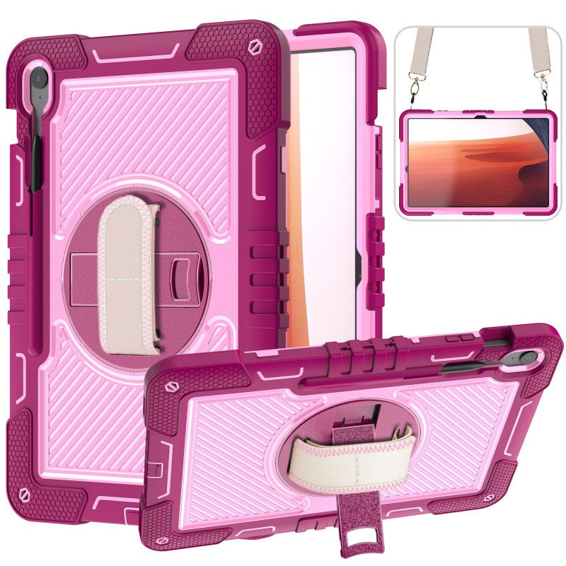 Load image into Gallery viewer, [Built-in Stand] Samsung Galaxy Tab S10 FE Plus (2025) 13.1&quot; - 360 Degree Rotating Shockproof Protection Case With Hand &amp; Shoulder Strap
