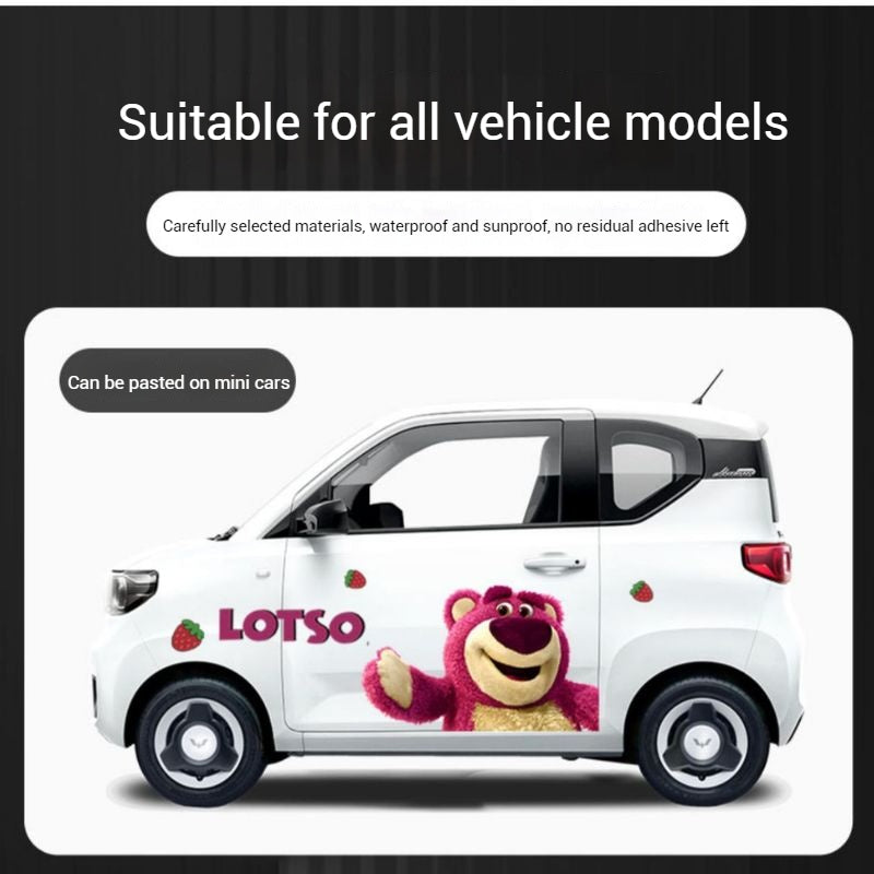 Load image into Gallery viewer, Cute Strawberry Bear Car Body Sticker – Self-Adhesive Kawaii Lotso PVC Soft Film For Car Decoration - i-Station Mobile Phone &amp; Electronic Device Repair and Accessories
