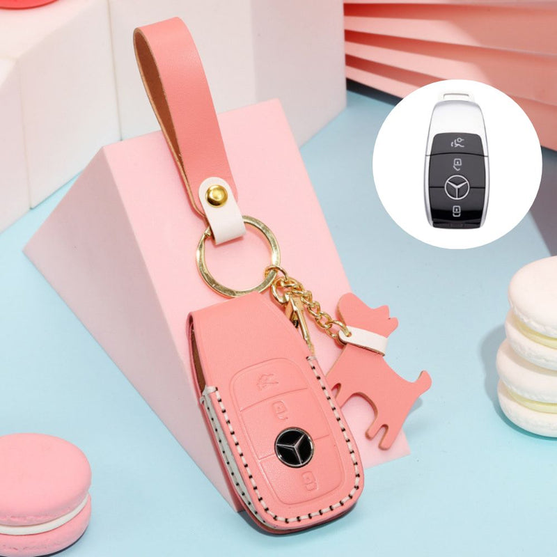 Load image into Gallery viewer, Mercedes Benz Genuine Leather Full Protection Car Key Fob Case Cover For Benz A-Class, C-Class, E-Class, G-Class, S-Class
