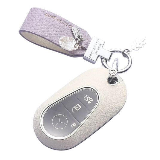 Mercedes Benz Stylish Elegant PU Leather Protection Car Key Fob Case Cover For Benz A, C, E, S-Class, GLC, GLE, GLS, GLS, EQC, EQS