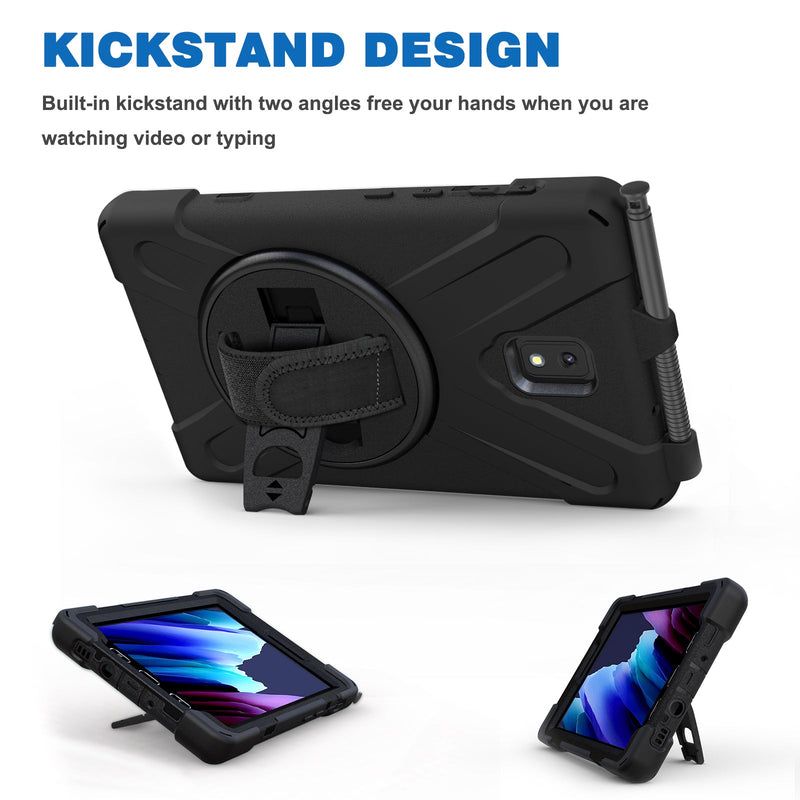 Load image into Gallery viewer, Samsung Galaxy Tab Active 3 8&quot; 2020 (T570/T575) Heavy Duty 360 Degree Rotate Stand Hand Strap Case - Polar Tech Australia
