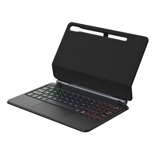 [Magic Keybord] Samsung S7 Plus/S7 FE/S8 Plus/S9 Plus 12.4" (2020/2021/2022/2023) Multi-Touch Trackpad Magnetic Smart Wireless Keyboard Case With RGB Backlit