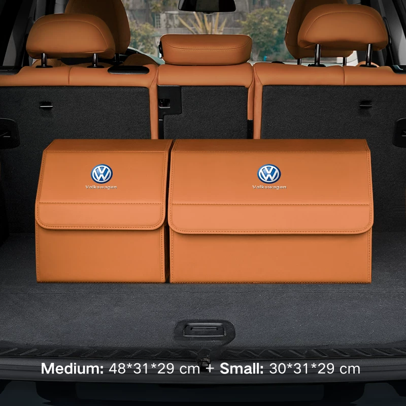 Load image into Gallery viewer, Volkswagen Microfiber Leather Car Trunk Storage Box for Tiguan, Golf, T-Roc, Amarok, Passat, Touareg, Taos, Atlas, ID.3, ID.4
