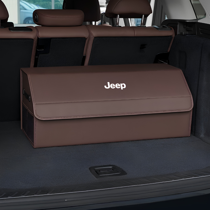 Load image into Gallery viewer, Jeep Microfiber Leather Car Trunk Storage Box for Cherokee, Renegade, Compass, Grand Cherokee, Wrangler, Gladiator
