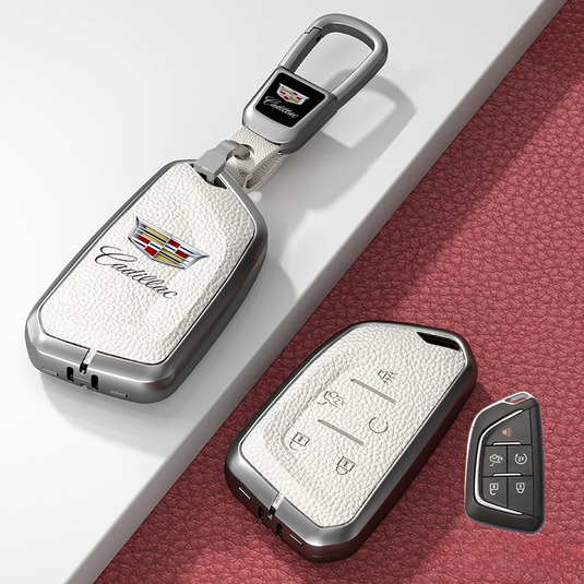 Cadillac Zinc Alloy + Leather Protection Car Key Fob Case Cover For XT5, TS-L, CT6, XT4, XTS - i-Station Mobile Phone & Electronic Device Repair and Accessories