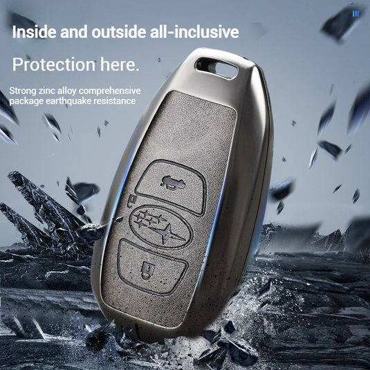 Subaru Zinc Alloy + PU Leather Car Key Fob Protective Cover Case For Outback, Forester, Impreza, WRX, XV, Crosstrek, Legacy